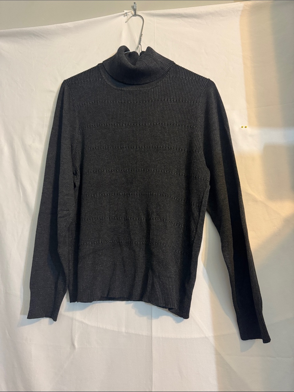 Classic Black Women's Turtleneck Sweater - Ribbed Knit